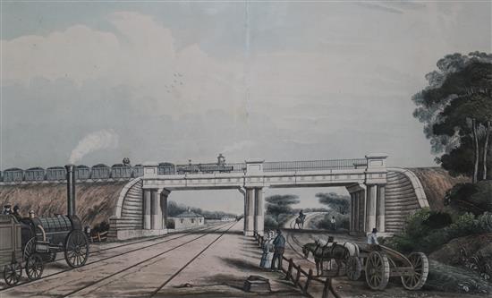Ackermann Publ, View of the Intersection Bridge on the line of the St Helens and Runicorn Gap railway, 32 x 45cm